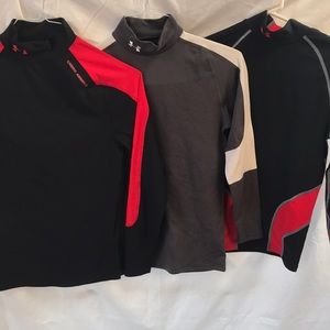 3 Under Armour men’s size M red/black grey/white